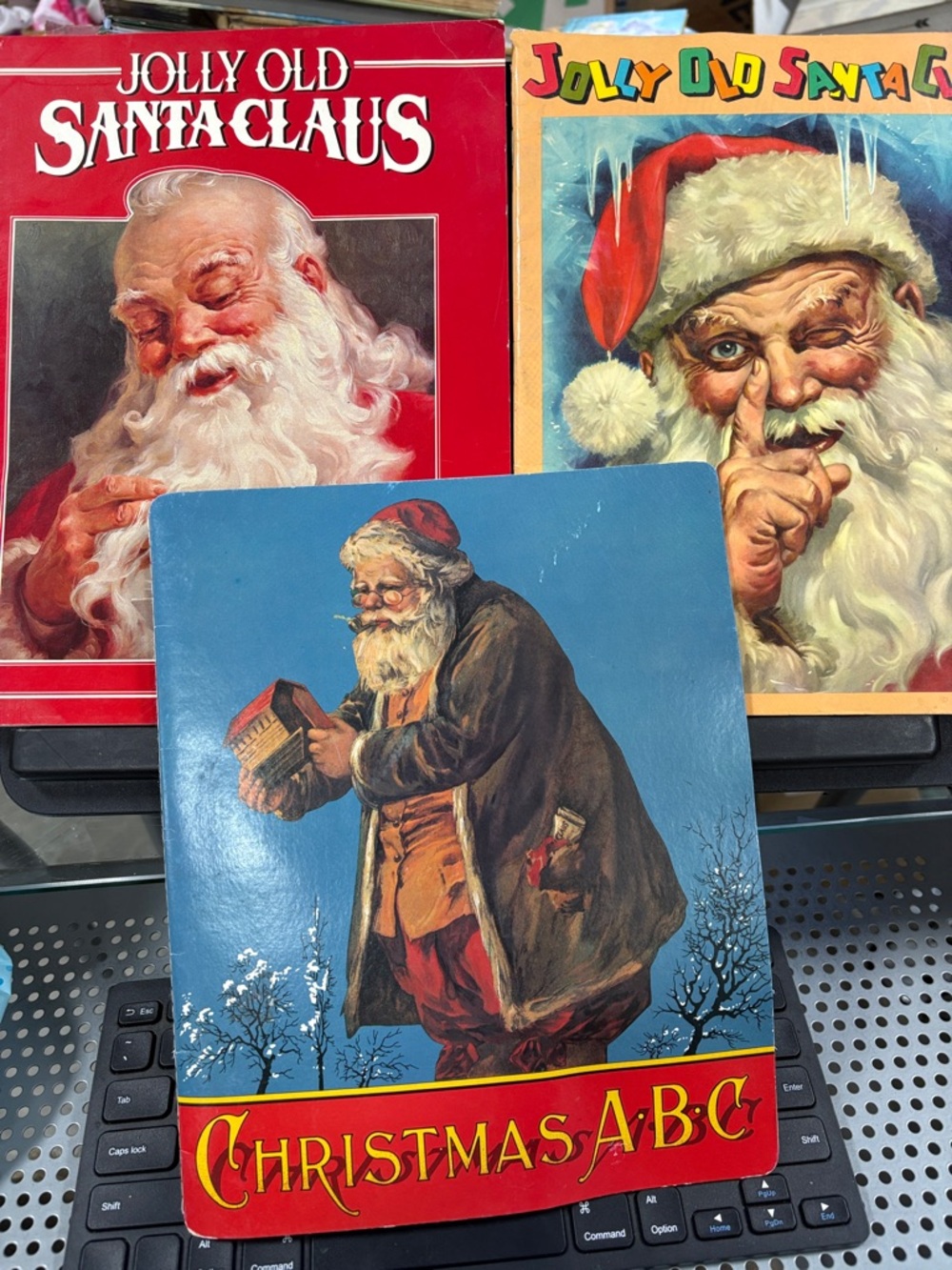 Jolly Old Santa Claus & Christmas ABC Holiday 
Vintage Santa Book Lot